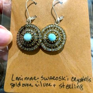 Amazonite and white topaz earrings